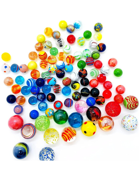 100 Canicas de Vidrio Miutrue Brillantes y Coloridas