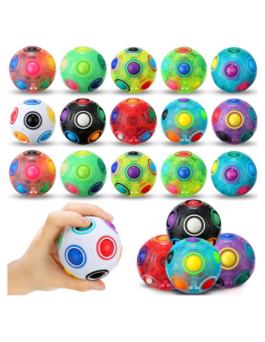 10 Pelotas Mágicas Antiestrés Arcoíris Yilloog 7 cm