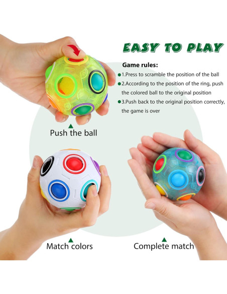 10 Pelotas Mágicas Antiestrés Arcoíris Yilloog 7 cm