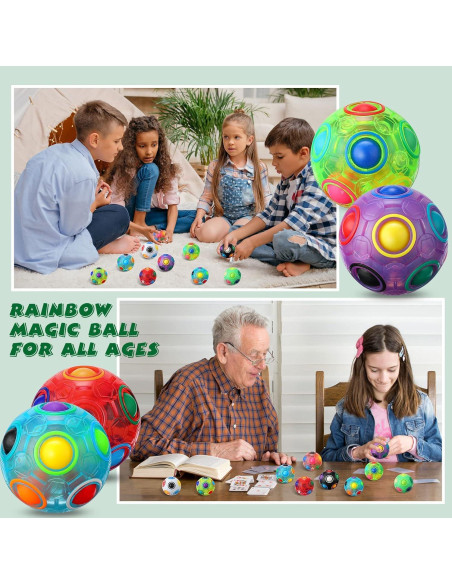 10 Pelotas Mágicas Antiestrés Arcoíris Yilloog 7 cm