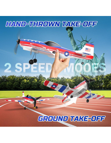 Avión RC DEERC P51D Mustang 3 Canales Estabilizador