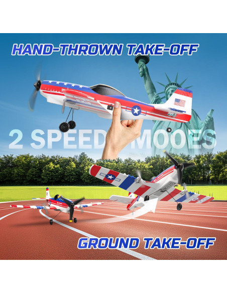 Avión RC DEERC P51D Mustang 3 Canales Estabilizador