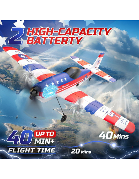 Avión RC DEERC P51D Mustang 3 Canales Estabilizador