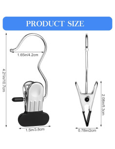 Pinzas de Ropa AAPPD 30 Piezas Clips de Acero Inoxidable 2