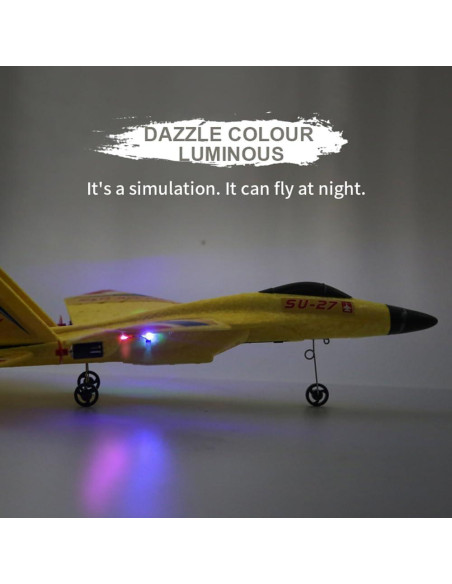 Avión RC NVVSDEKQ Su-27 2 Canales 2.4GHz para Principiantes