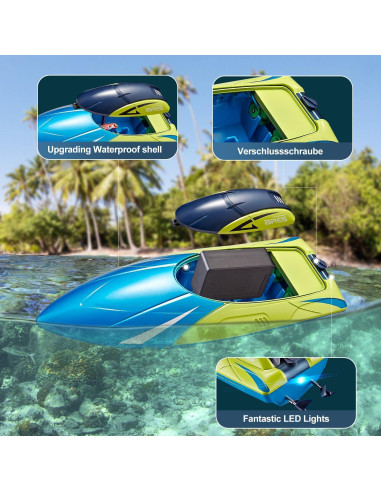 Barco RC 4DRC S4 Control Remoto 32 km/h 2 Baterías