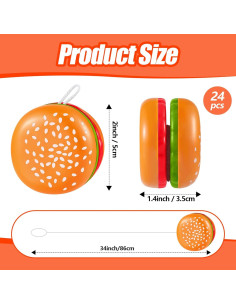 Juguetes Yo Yo Hamburguesa Leitee 24 Piezas Plástico 2