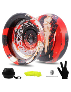 Yoyo Profesional YOYOSTUDIO F25 con Accesorios - Negro Rojo