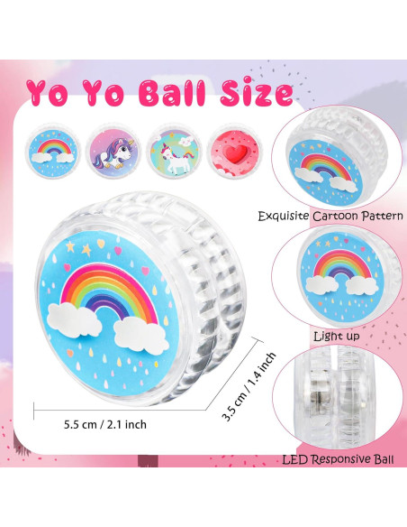 16 Yoyos Iluminados para Niños Octaday - Unicornio y Arcoíris