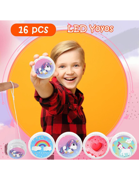 16 Yoyos Iluminados para Niños Octaday - Unicornio y Arcoíris