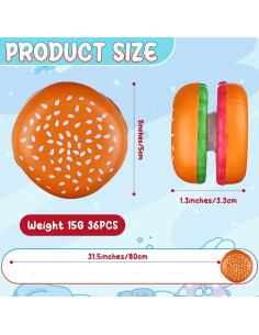 36 Yoyos Hamburguesa de Plástico para Niños - Juguetes de Fiesta 2