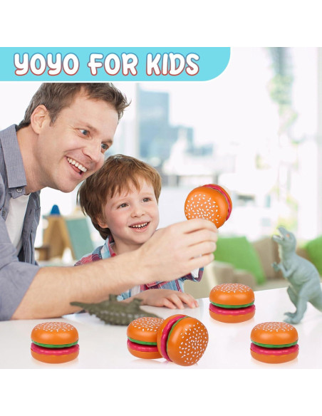 36 Yoyos Hamburguesa de Plástico para Niños - Juguetes de Fiesta