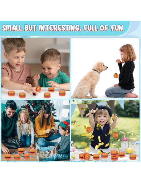 36 Yoyos Hamburguesa de Plástico para Niños - Juguetes de Fiesta