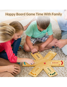 Juego de Mesa de Canicas de Madera MeMeFen para 2-6 Jugadores 2