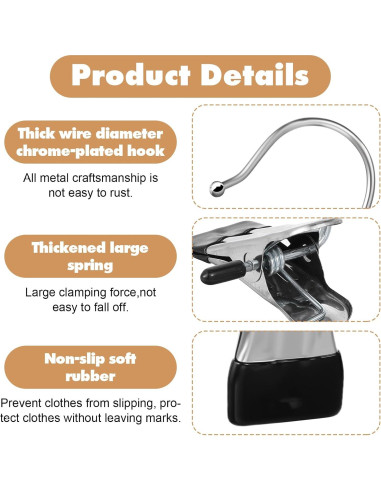 100 Clips para Colgar Ropa Dimeho de Acero Inoxidable