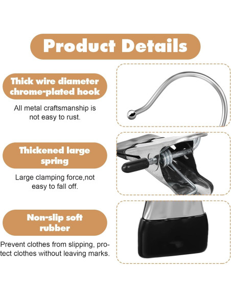 100 Clips para Colgar Ropa Dimeho de Acero Inoxidable