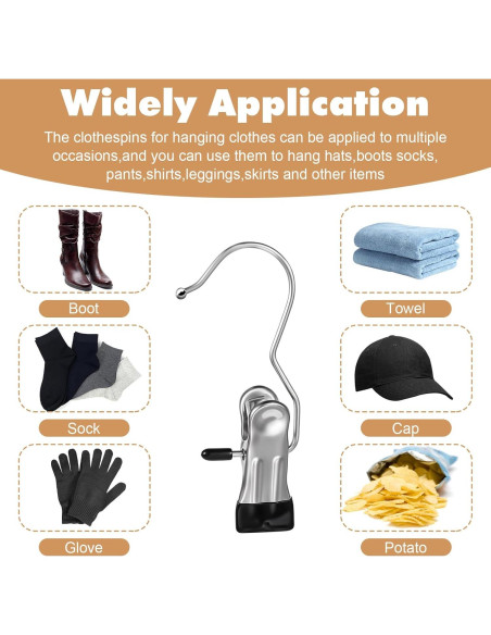 100 Clips para Colgar Ropa Dimeho de Acero Inoxidable