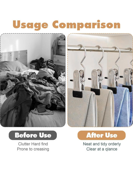 100 Clips para Colgar Ropa Dimeho de Acero Inoxidable