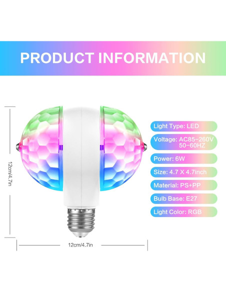 Luz de Disco LED MINO ANT C-50 Multicolor para Fiestas