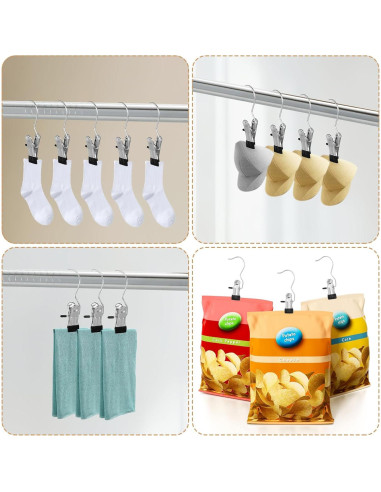 100 Clips para Colgar Ropa Dimeho de Acero Inoxidable