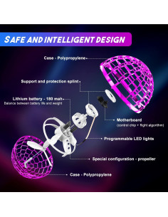 Bola Voladora Hoofun Rosa 8.5 cm Juguete para Niños 2