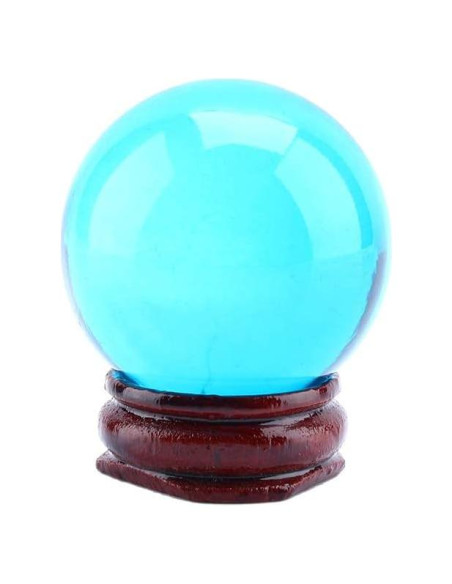 Esfera de Cristal K9 Azul Real Yosoo con Base 40mm