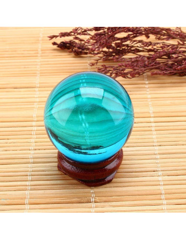 Esfera de Cristal K9 Azul Real Yosoo con Base 40mm