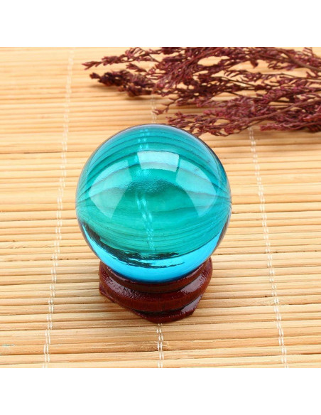 Esfera de Cristal K9 Azul Real Yosoo con Base 40mm