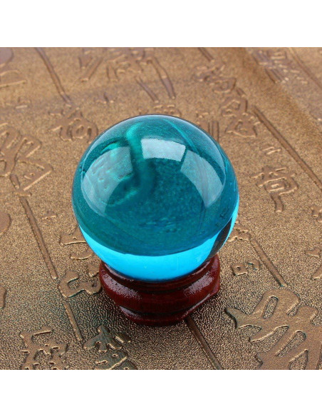 Esfera de Cristal K9 Azul Real Yosoo con Base 40mm