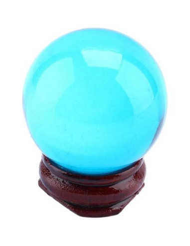 Esfera de Cristal K9 Azul Real Yosoo con Base 40mm