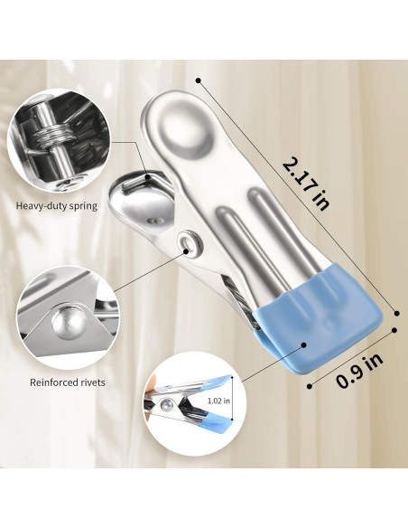 Secador de Ropa PHYDELU con 24 Clips Acero Inoxidable Azul