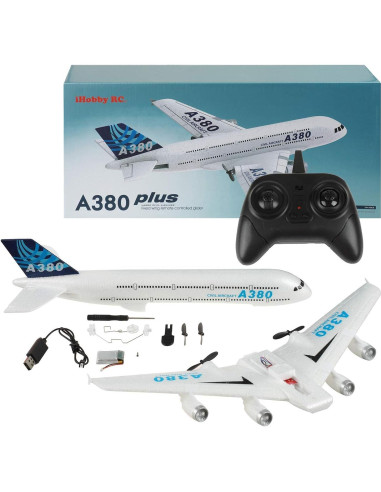 Avión RC Airbus A380 2 Canales 46 cm para Principiantes