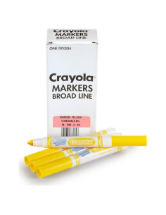 Marcadores Lavables Crayola Amarillo 12 Piezas Anchos