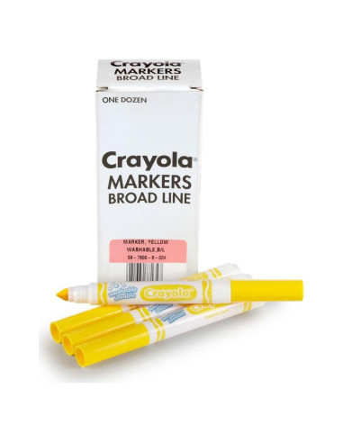 Marcadores Lavables Crayola Amarillo 12 Piezas Anchos