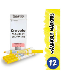 Marcadores Lavables Crayola Amarillo 12 Piezas Anchos 2