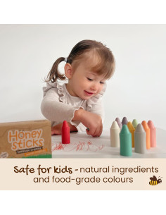 Crayones de Cera de Abeja Honeysticks Pastel - 12 Piezas 2