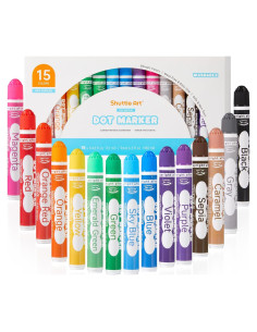 Marcadores de Puntos Shuttle Art 15 Colores Lavables Niños