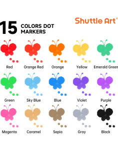 Marcadores de Puntos Shuttle Art 15 Colores Lavables Niños 2