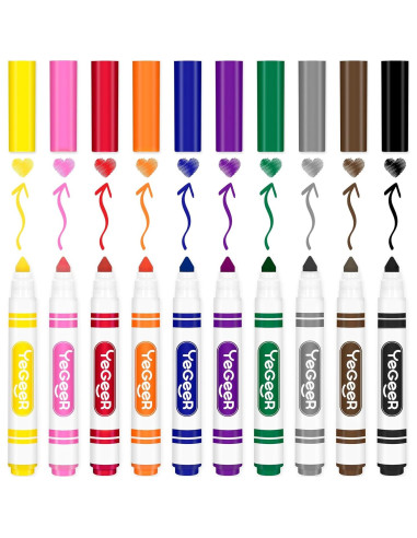 Marcadores Lavables YEGEER 240 Pzs 10 Colores Variados