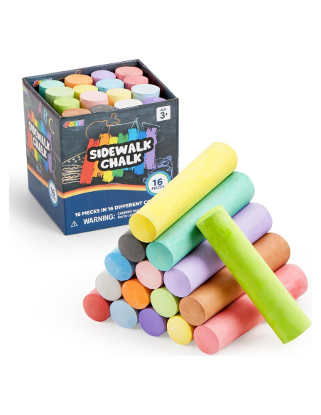 Juego de 16 Tizas Lavables JOYIN Multicolor para Niños