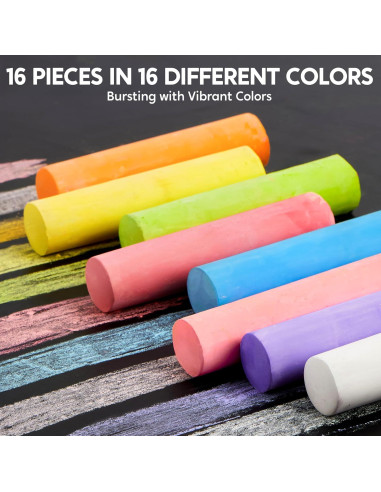 Juego de 16 Tizas Lavables JOYIN Multicolor para Niños