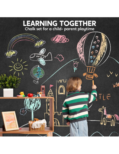 Juego de 16 Tizas Lavables JOYIN Multicolor para Niños