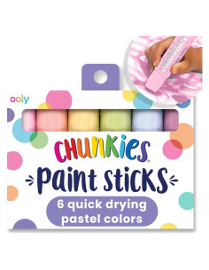 Paletas de Pintura OOLY Chunkies 6 Colores Pastel para Niños