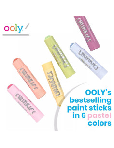 Paletas de Pintura OOLY Chunkies 6 Colores Pastel para Niños 2