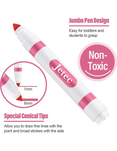 Marcadores Lavables Janlaugh 36 Pcs Rosa Punta Cónica