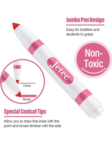 Marcadores Lavables Janlaugh 36 Pcs Rosa Punta Cónica