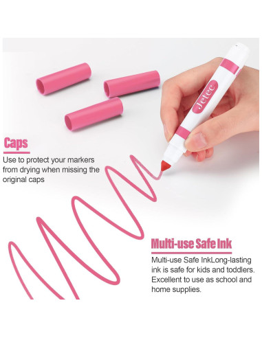 Marcadores Lavables Janlaugh 36 Pcs Rosa Punta Cónica