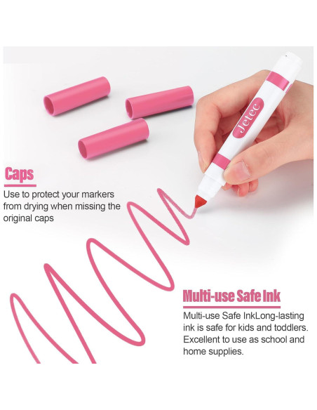 Marcadores Lavables Janlaugh 36 Pcs Rosa Punta Cónica