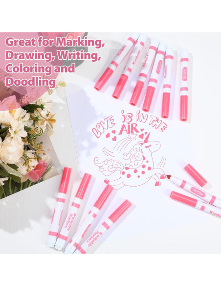 Marcadores Lavables Janlaugh 36 Pcs Rosa Punta Cónica