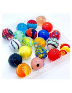 20 Canicas de Vidrio Coloridas Miutrue 16mm para Niños